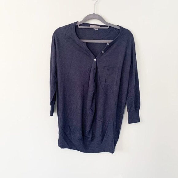 Vince dark navy blue 3/4 sleeve thin lightweight sweater - Medium - Picture 1 of 7